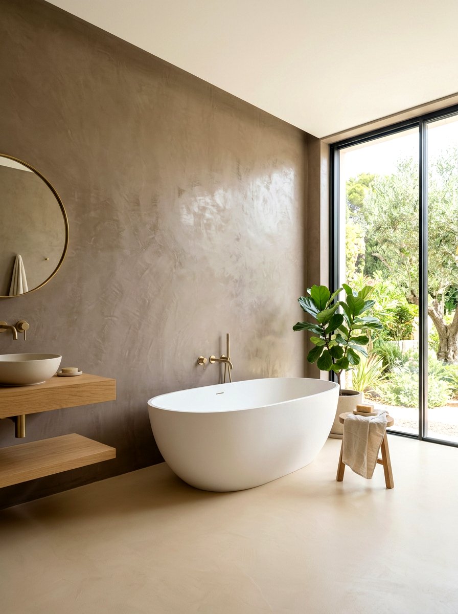 Neutral Tadelakt Palette - 30 tadelakt bathroom ideas