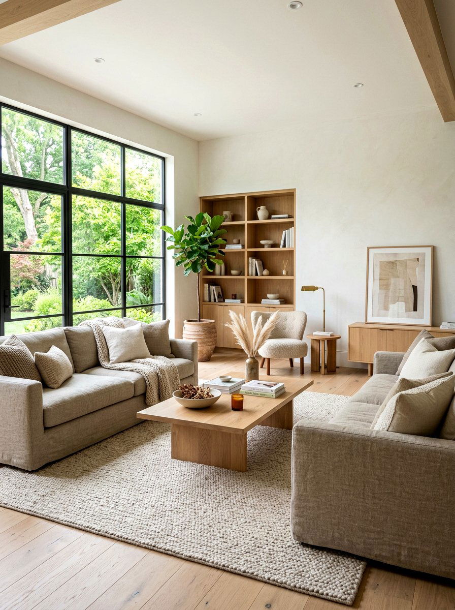 Neutral Texture Palette - 30 tall ceiling living room ideas