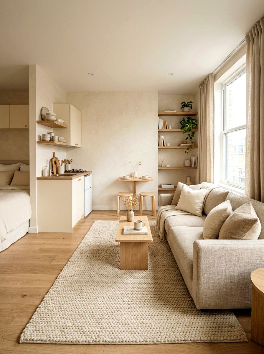 Neutral Texture - 30 micro apartment decor ideas