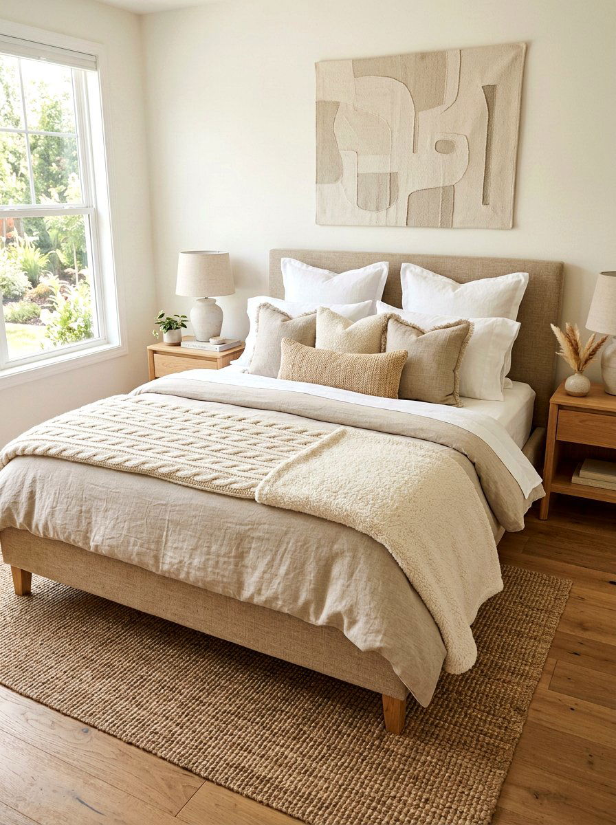 Neutral Textured Bedscape - 30 designer bedscape ideas