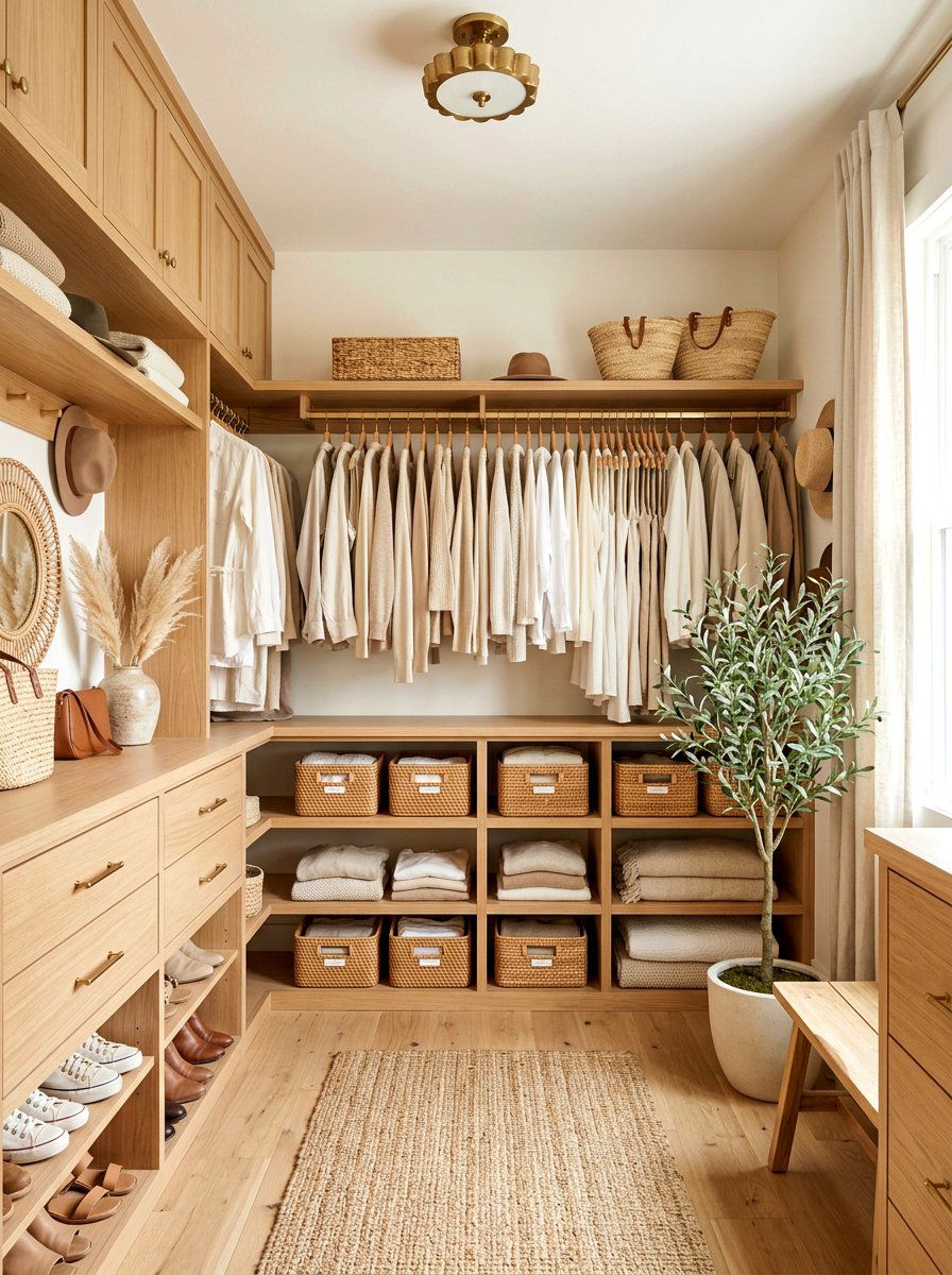 Neutral Tone Closet - 30 color coordinated closet ideas