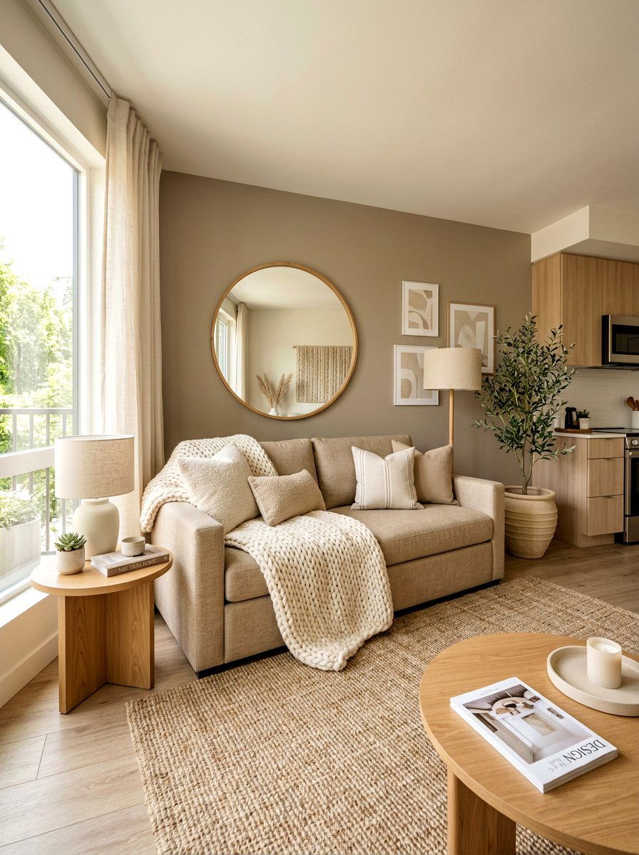 Neutral Tone Studio Space - 30 sofa bed room ideas