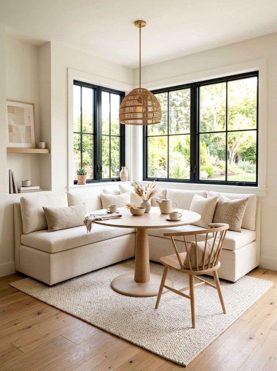 Neutral Toned Breakfast Nook - 30 breakfast room ideas