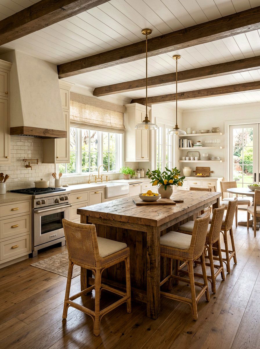 Neutral Toned Farmhouse Kitchen - 30 European farmhouse kitchen ideas