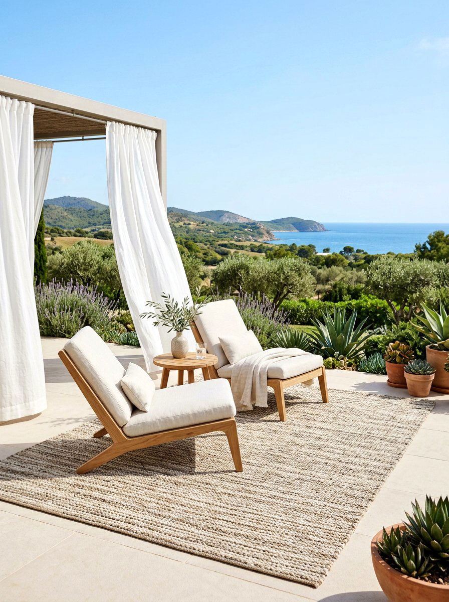 Neutral Toned Textured Rug - 30 patio rug ideas