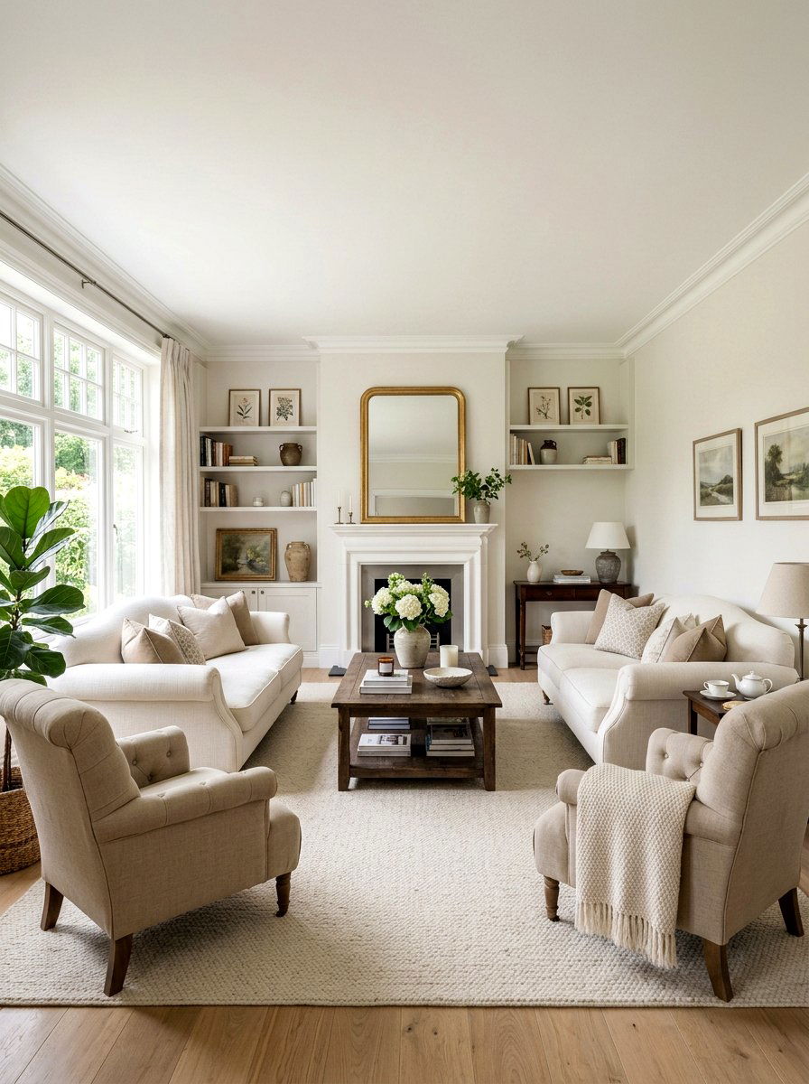 Neutral Traditional Living Room - 30 classic traditional living room ideas