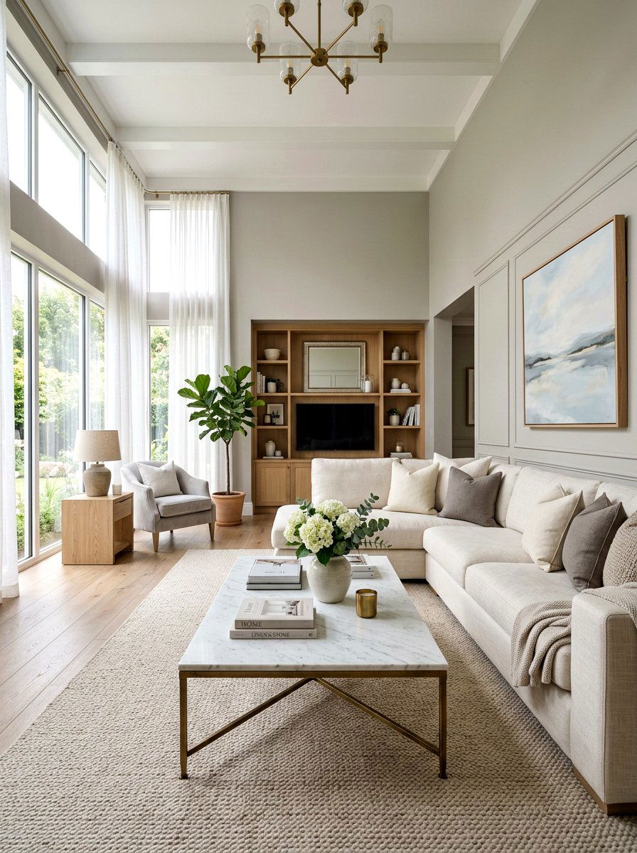 Neutral Transitional Living Room - 30 transitional living room ideas
