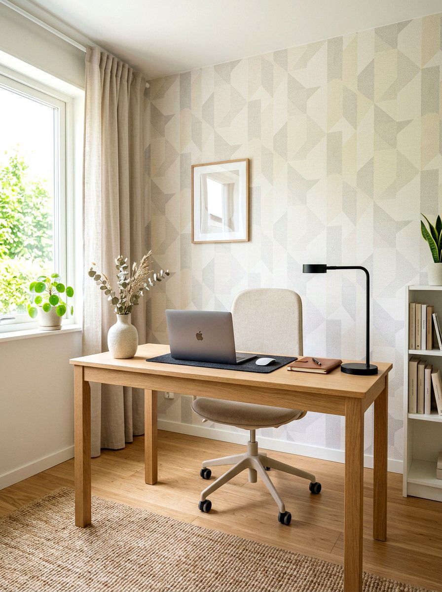 Neutral Wallpaper Background - 30 video call office ideas