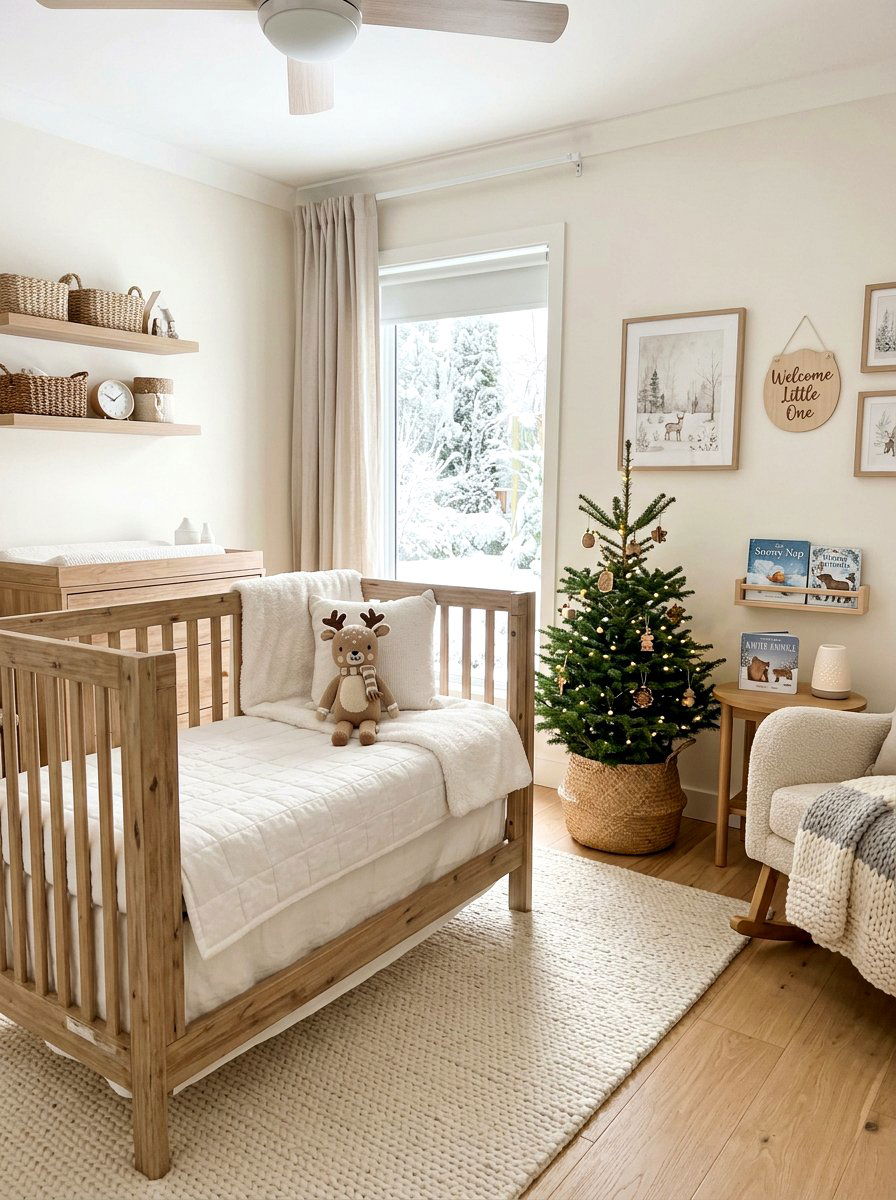 Neutral Winter Nursery - 30 neutral holiday decor ideas