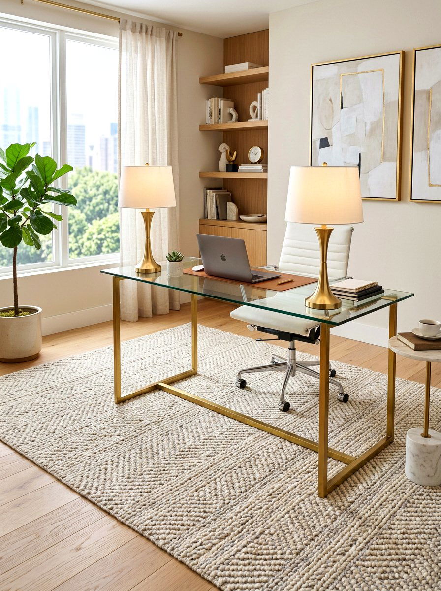 Neutral Wool Office Rug - 30 office rug ideas