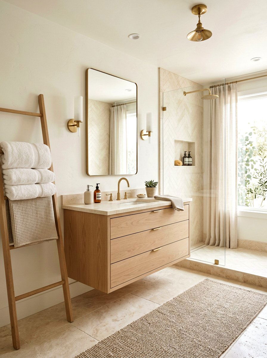 Neutral bathroom palette - 30 Scandinavian bathroom ideas