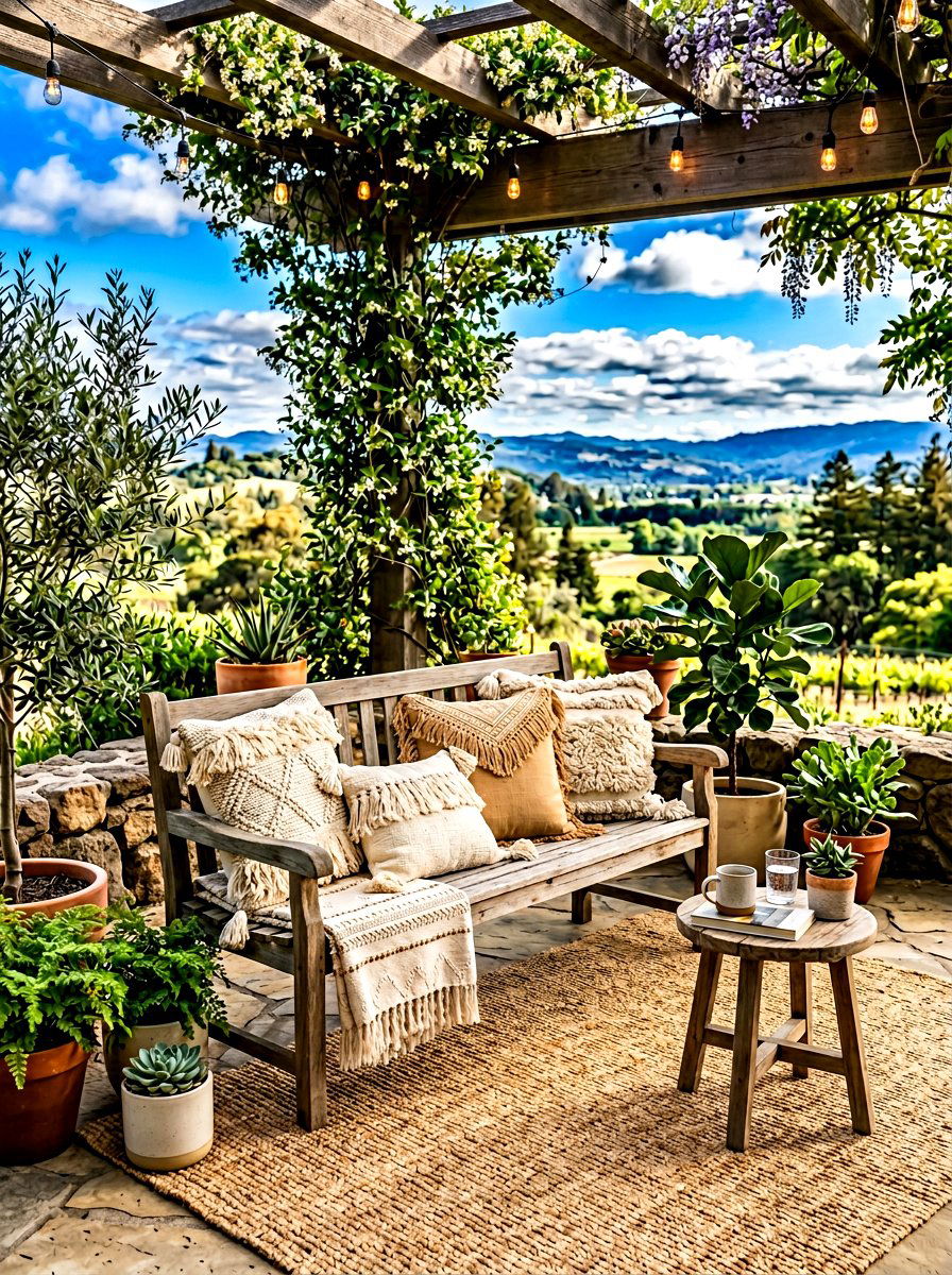 Neutral boho outdoor pillow - 30 outdoor throw pillow ideas