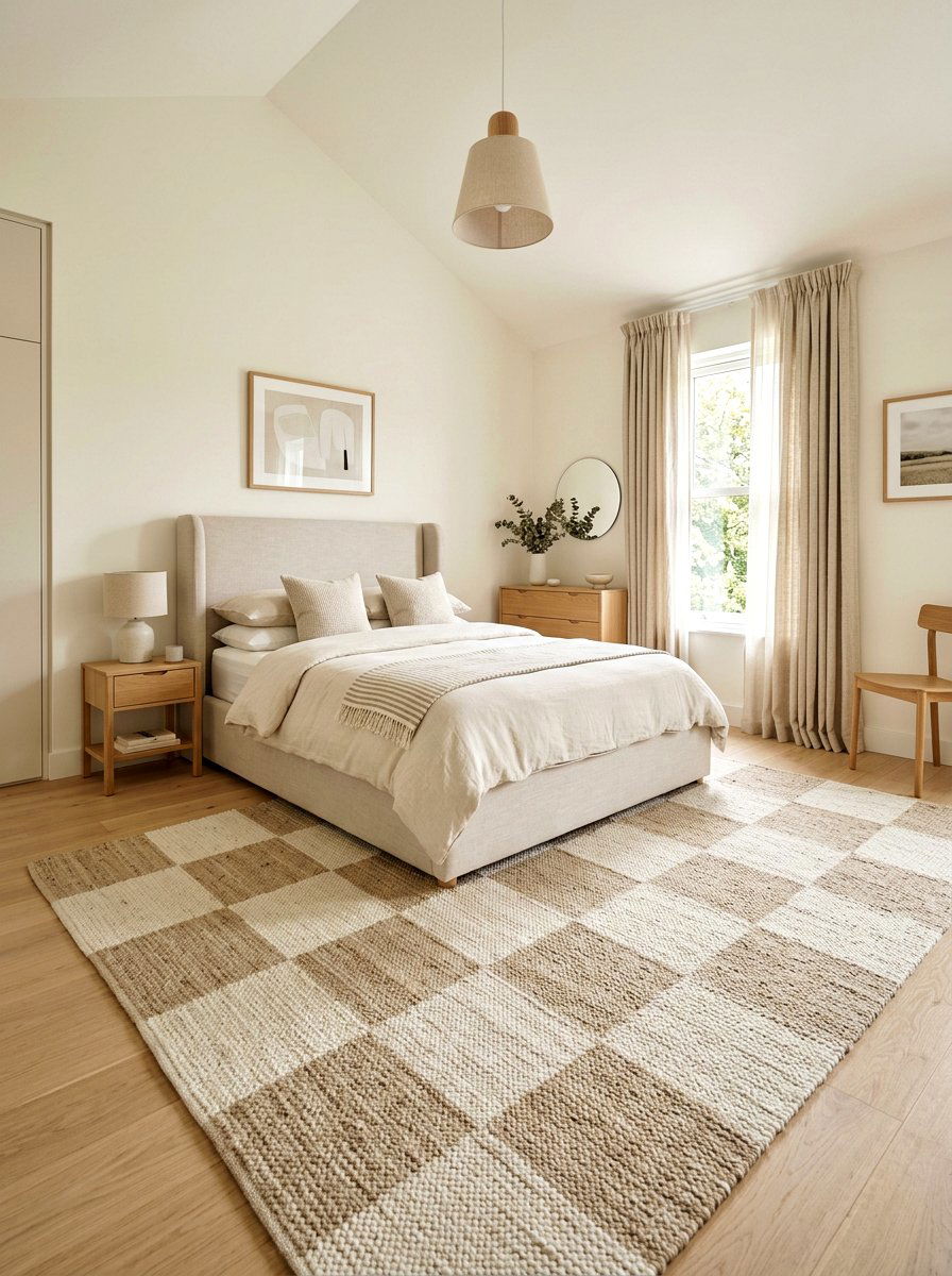 Neutral checkerboard bedroom texture - 30 checkerboard decor ideas