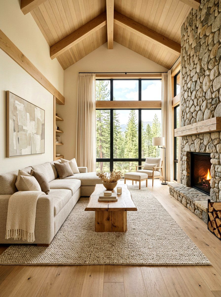 Neutral color cabin palette - 30 lake cabin decor ideas