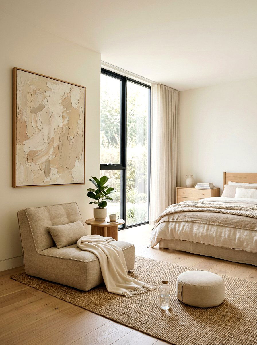 Neutral color meditation corner bedroom - 30 meditation corner bedroom ideas