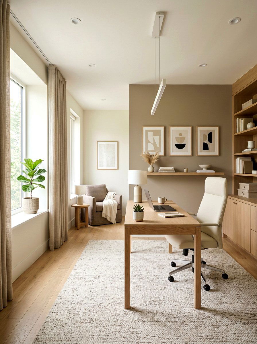 Neutral color palette office - 30 quiet luxury office ideas