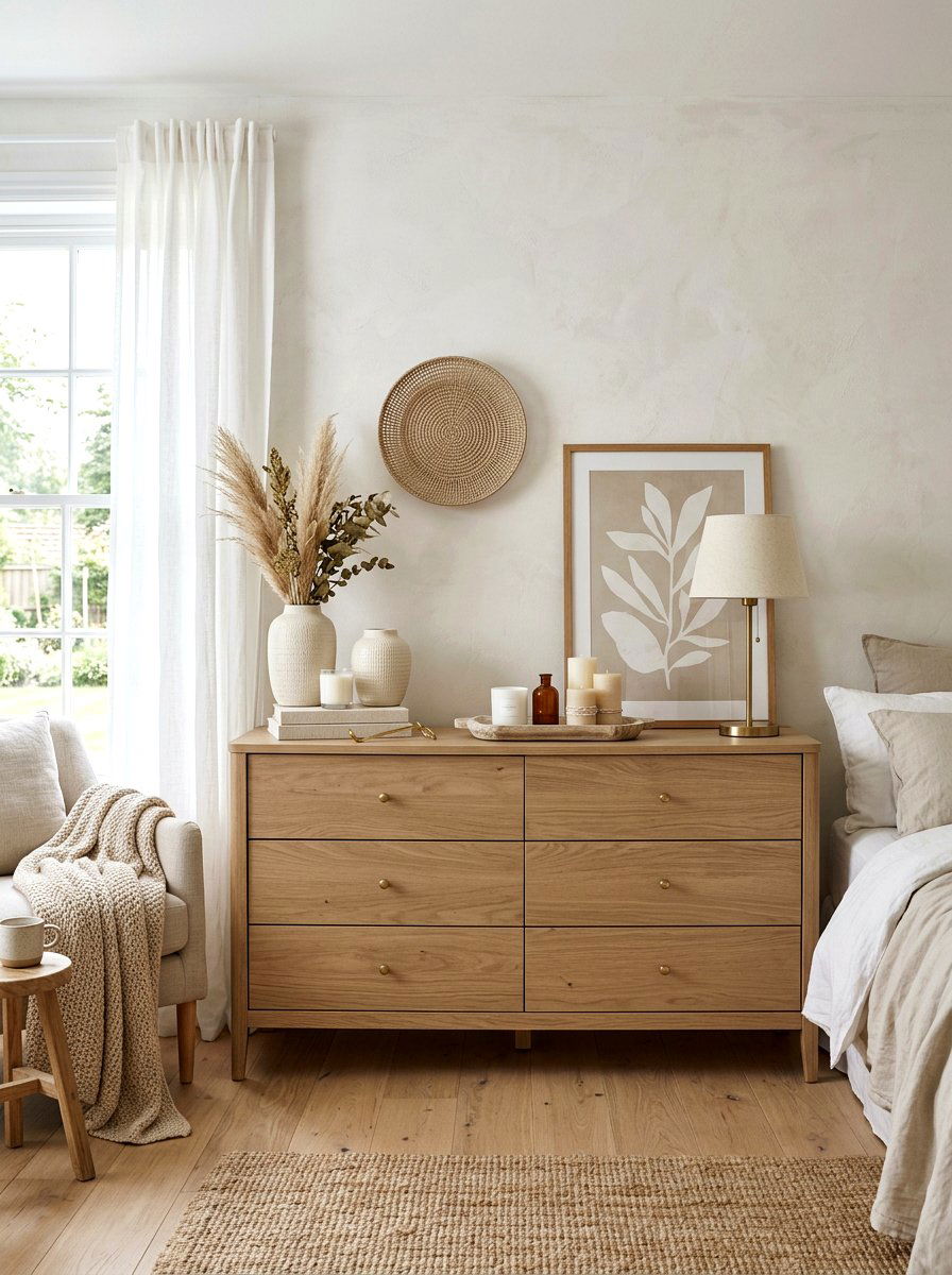 Neutral dresser styling - 30 bedroom dresser styling ideas