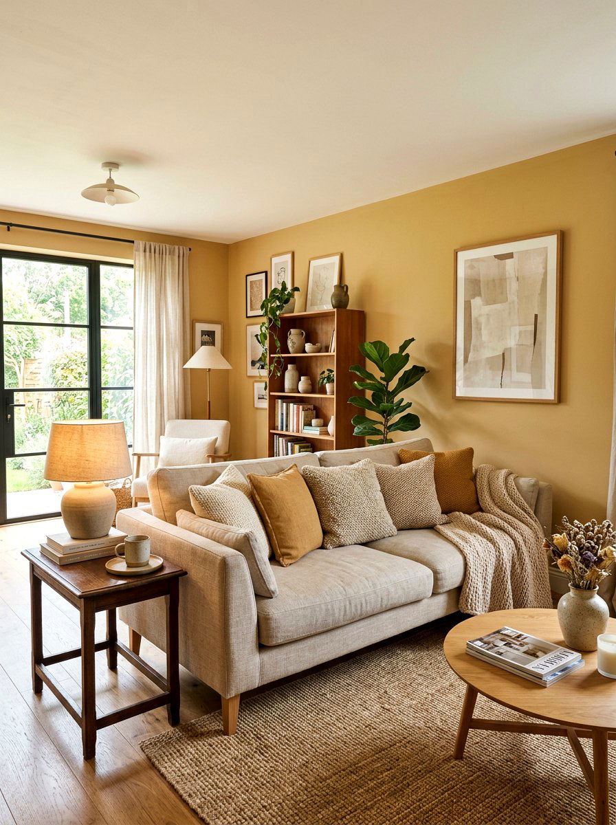Neutral linen sofa living room - 30 Tuscan revival living room ideas