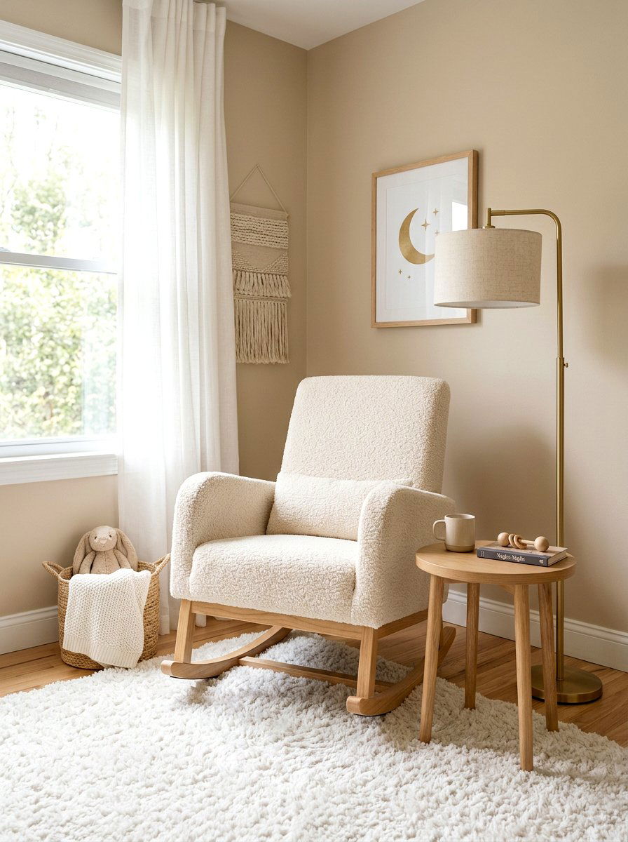 Neutral nursery rocker corner - 30 nursery corner ideas
