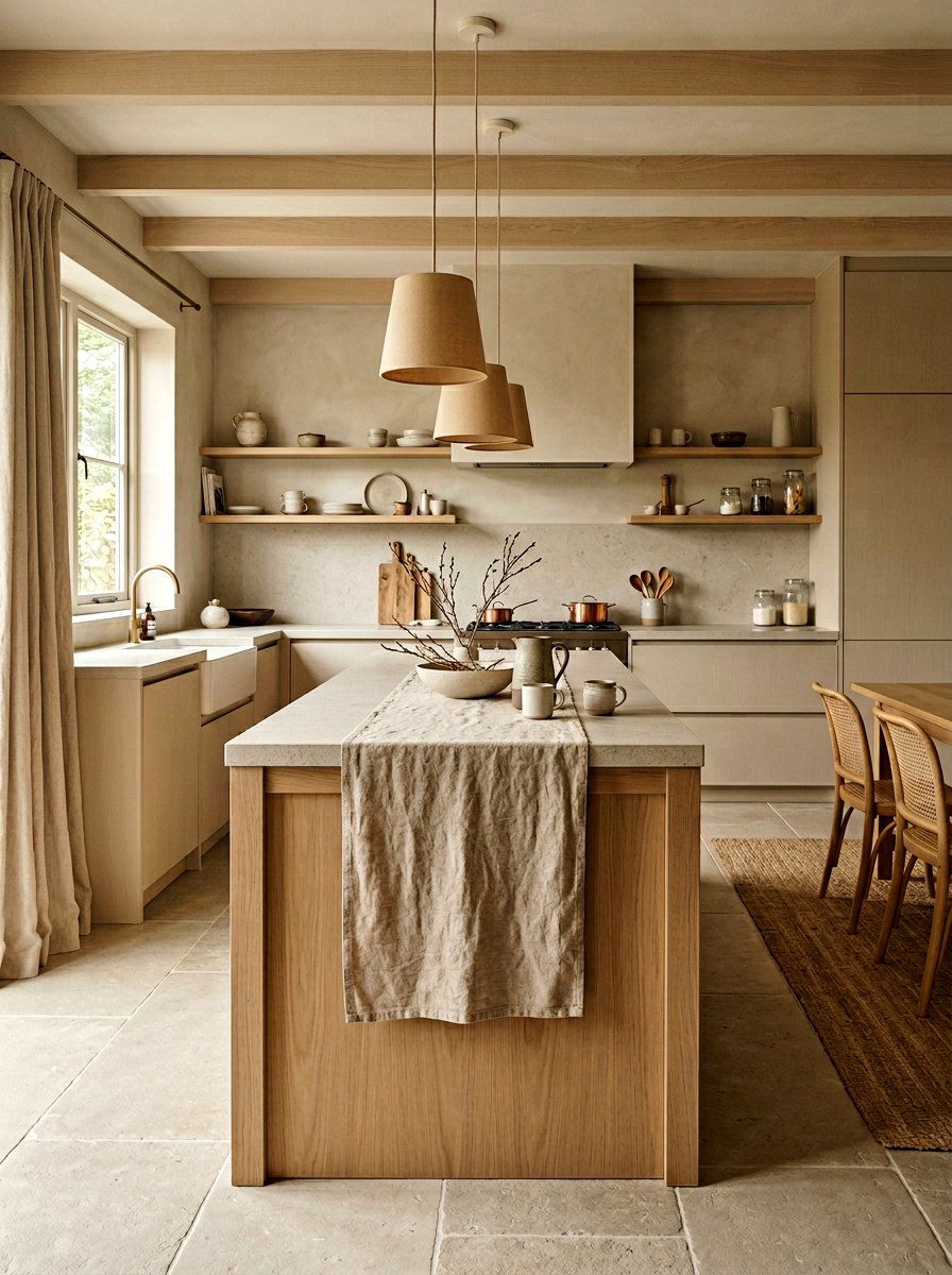 Neutral palette kitchen - 30 Japandi kitchen ideas