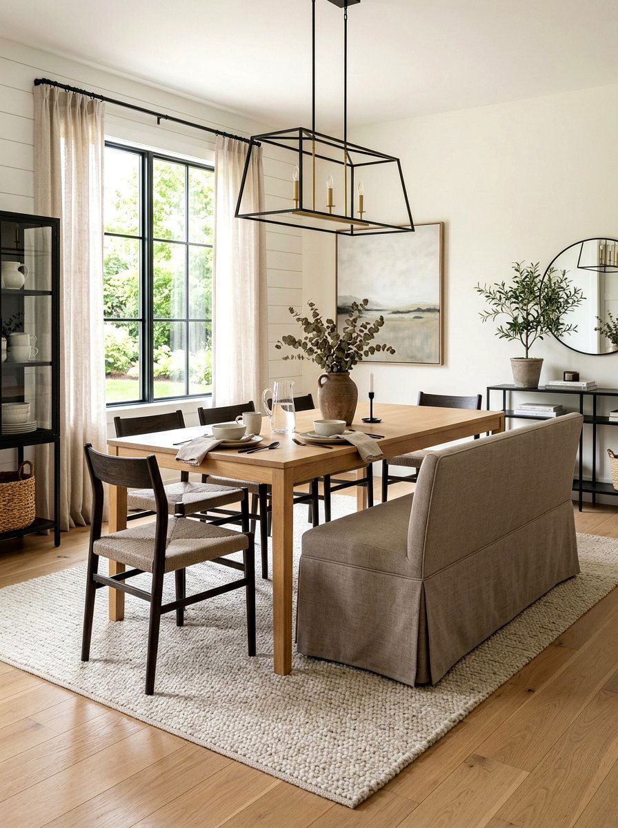 Neutral skirted dining bench - 30 skirted dining bench ideas