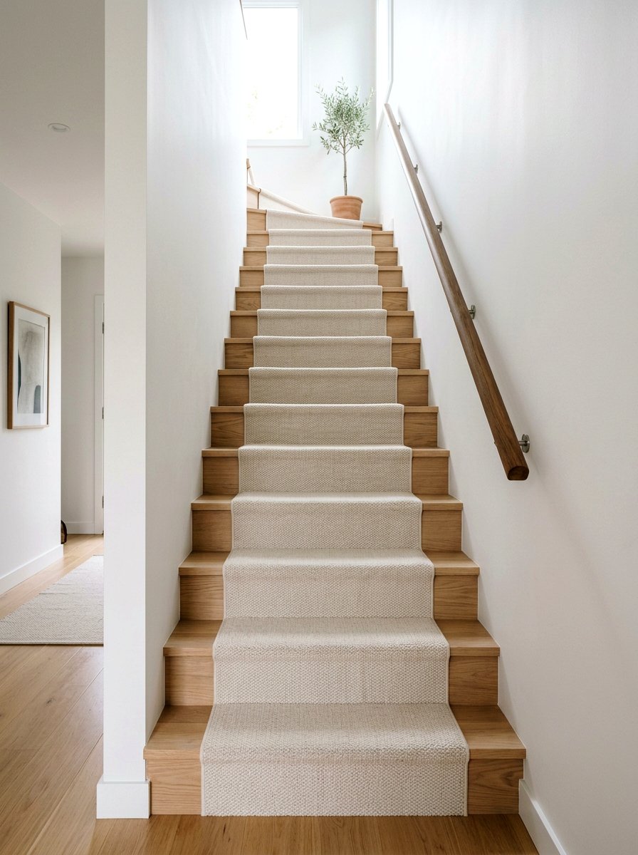 Neutral stair runner - 30 stair runner ideas