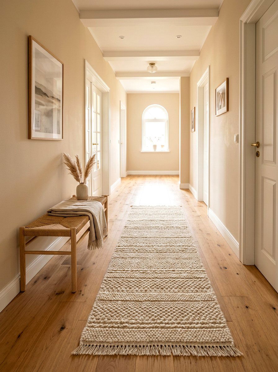 Neutral wool runner - 30 narrow hallway runner ideas