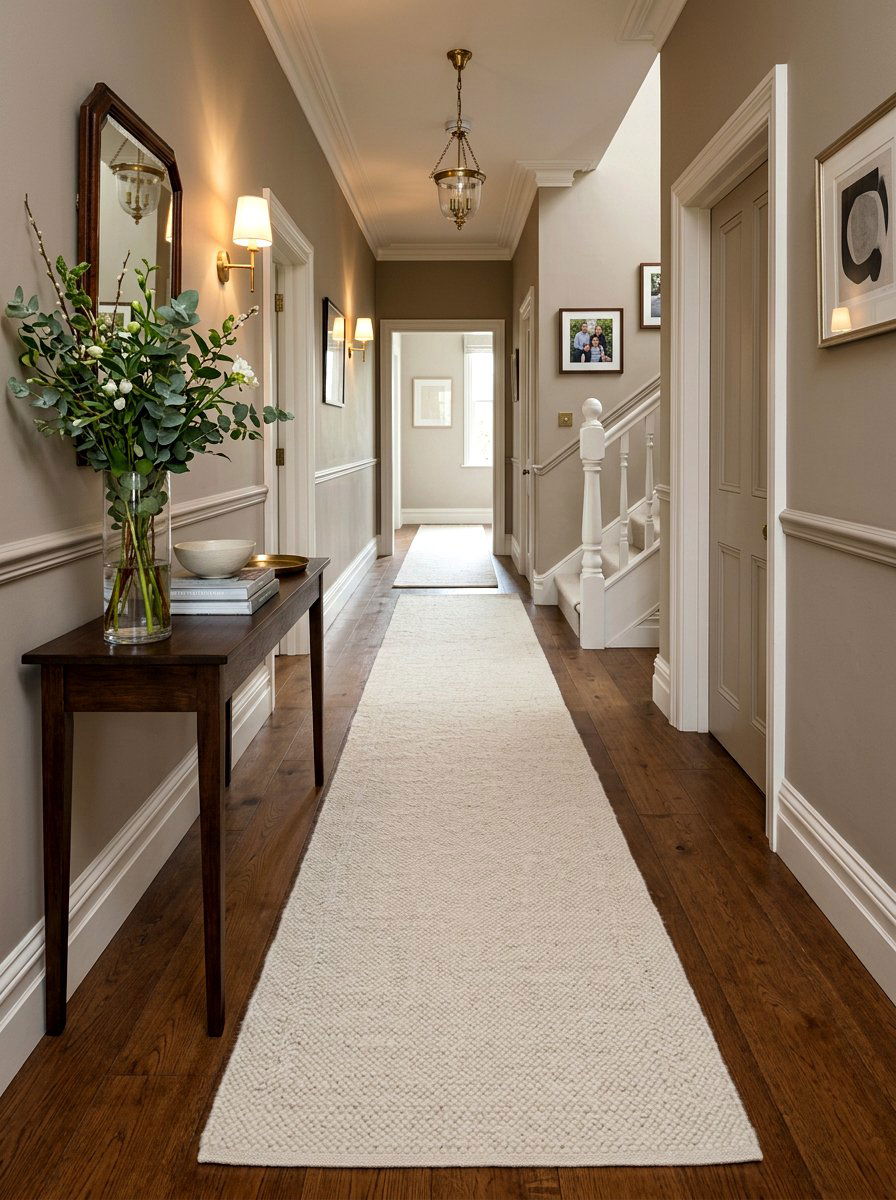 Neutral wool runner - 30 hallway runner ideas