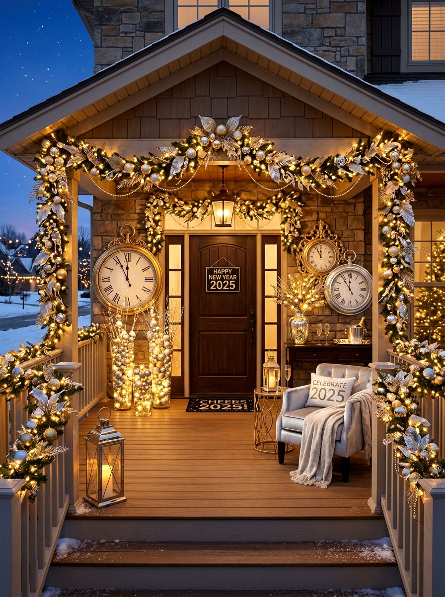 New Year Eve Porch - 30 holiday porch decor ideas