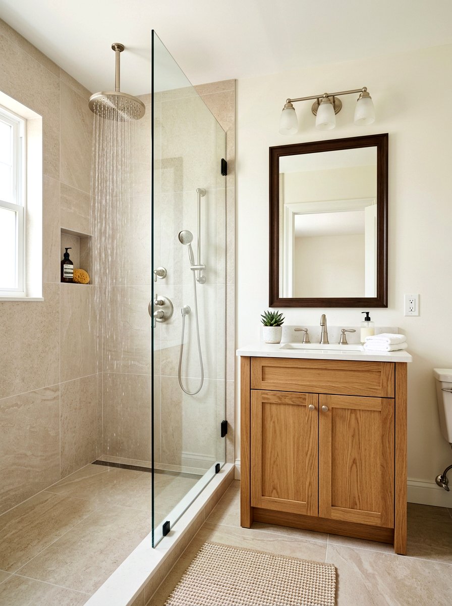 Nickel Finish Rain Shower - 30 rain head shower bathroom ideas