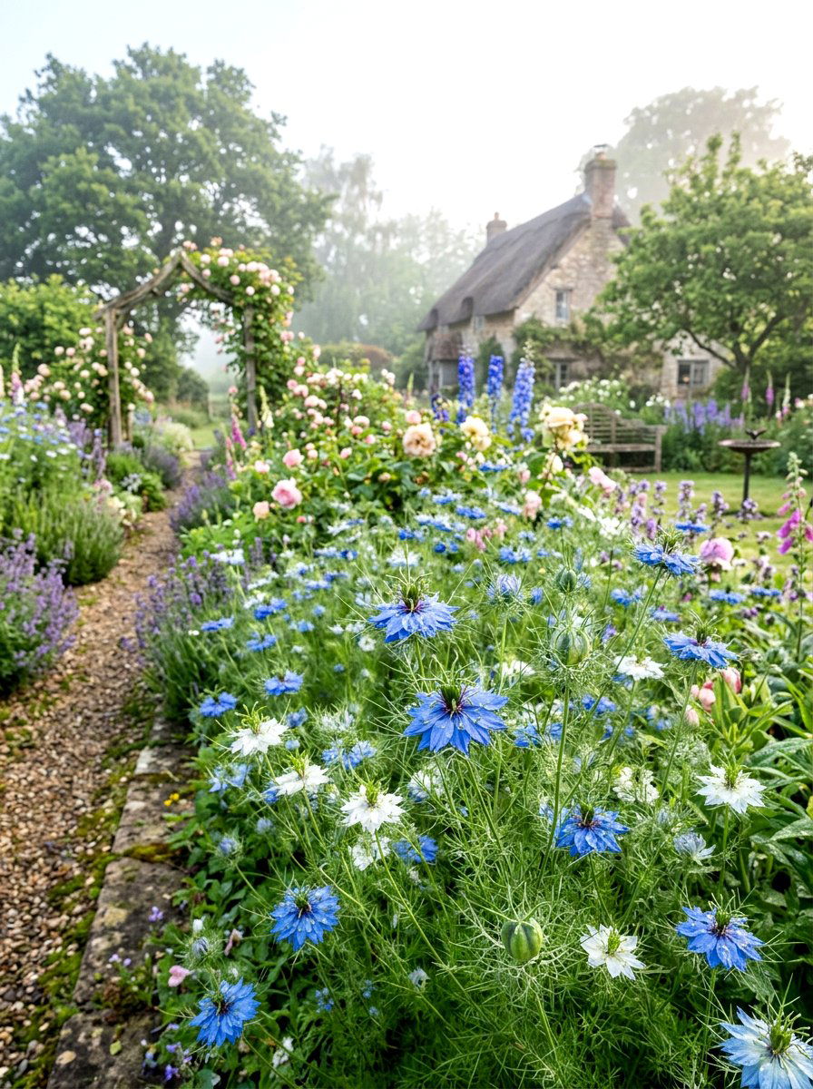 Nigella Love In A Mist Garden - 30 blue flower garden ideas