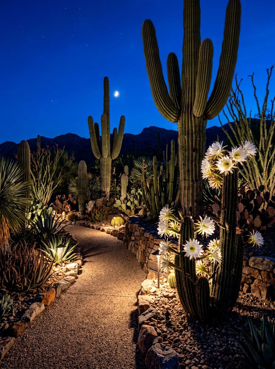 Night Blooming Desert Garden - 30 cactus garden ideas
