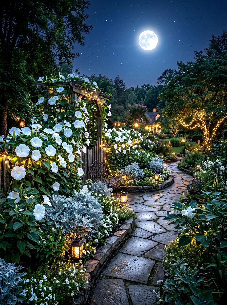 Night Blooming Garden - 30 flower field backyard ideas