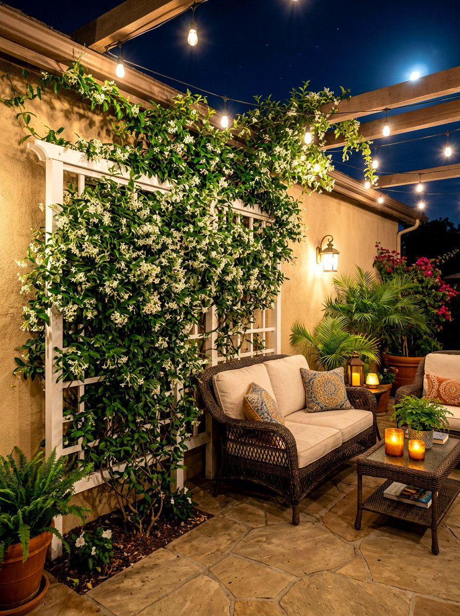 Night Blooming Jasmine - 30 moonlight patio garden ideas
