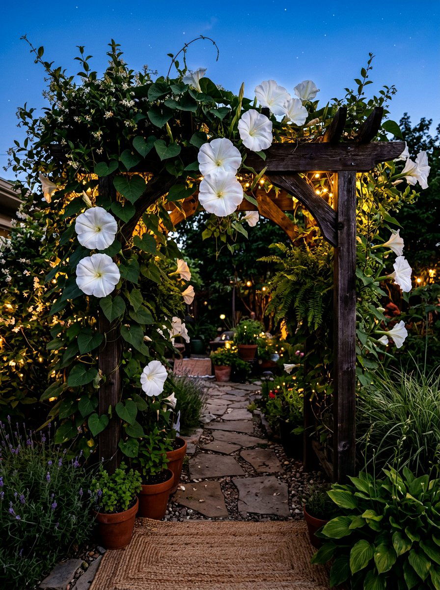 Night Blooming Moonflower - 30 moon garden ideas