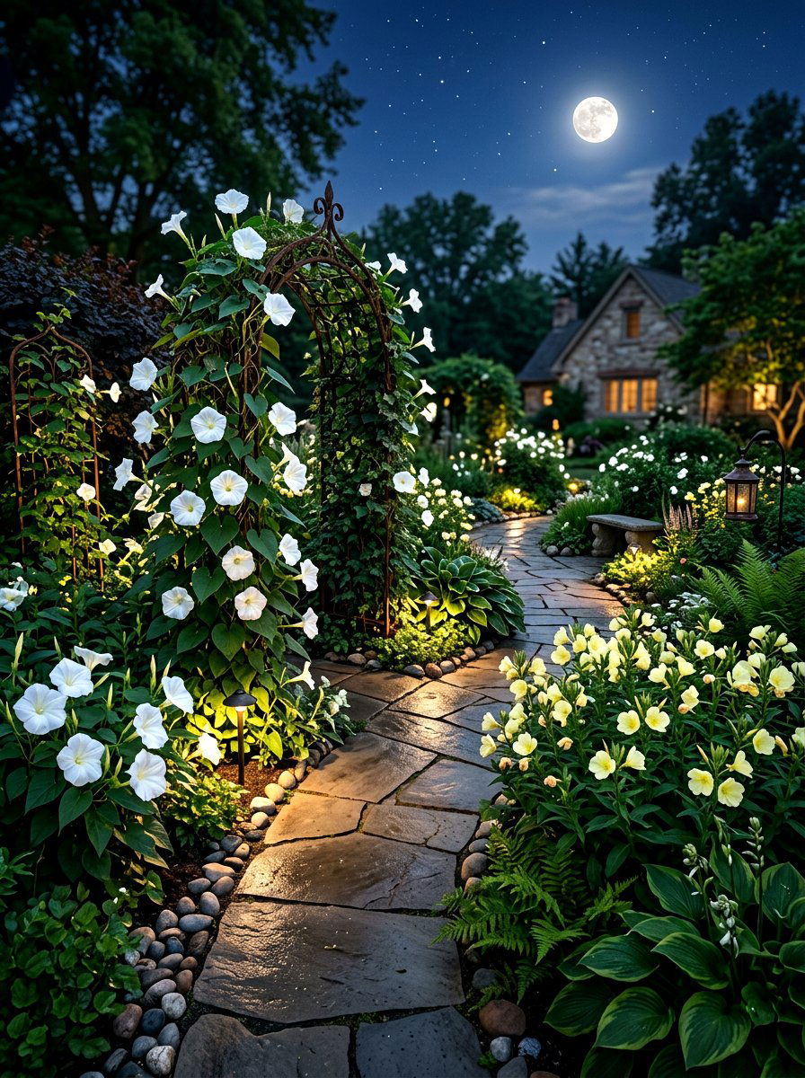 Night blooming garden - 30 pollinator backyard garden ideas
