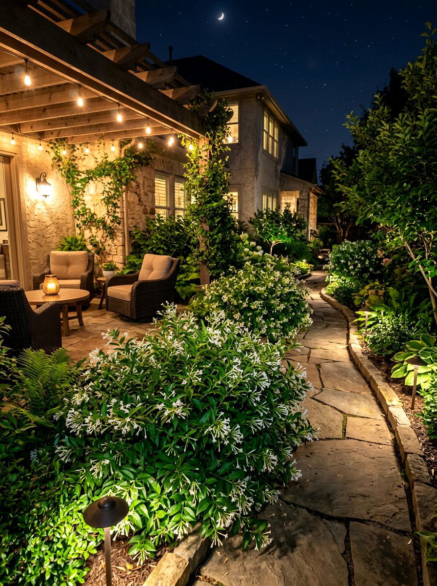 Night blooming jasmine garden - 30 hummingbird oasis backyard ideas