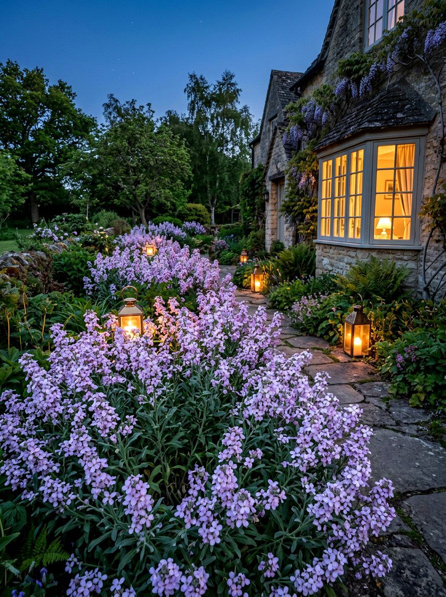 Night scented stock - 30 fragrance garden backyard ideas