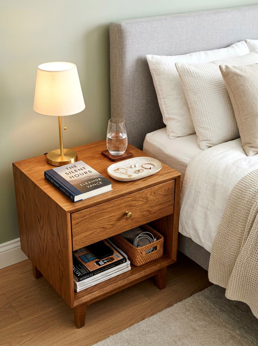 Nightstand Organization - 30 sleep sanctuary bedroom ideas