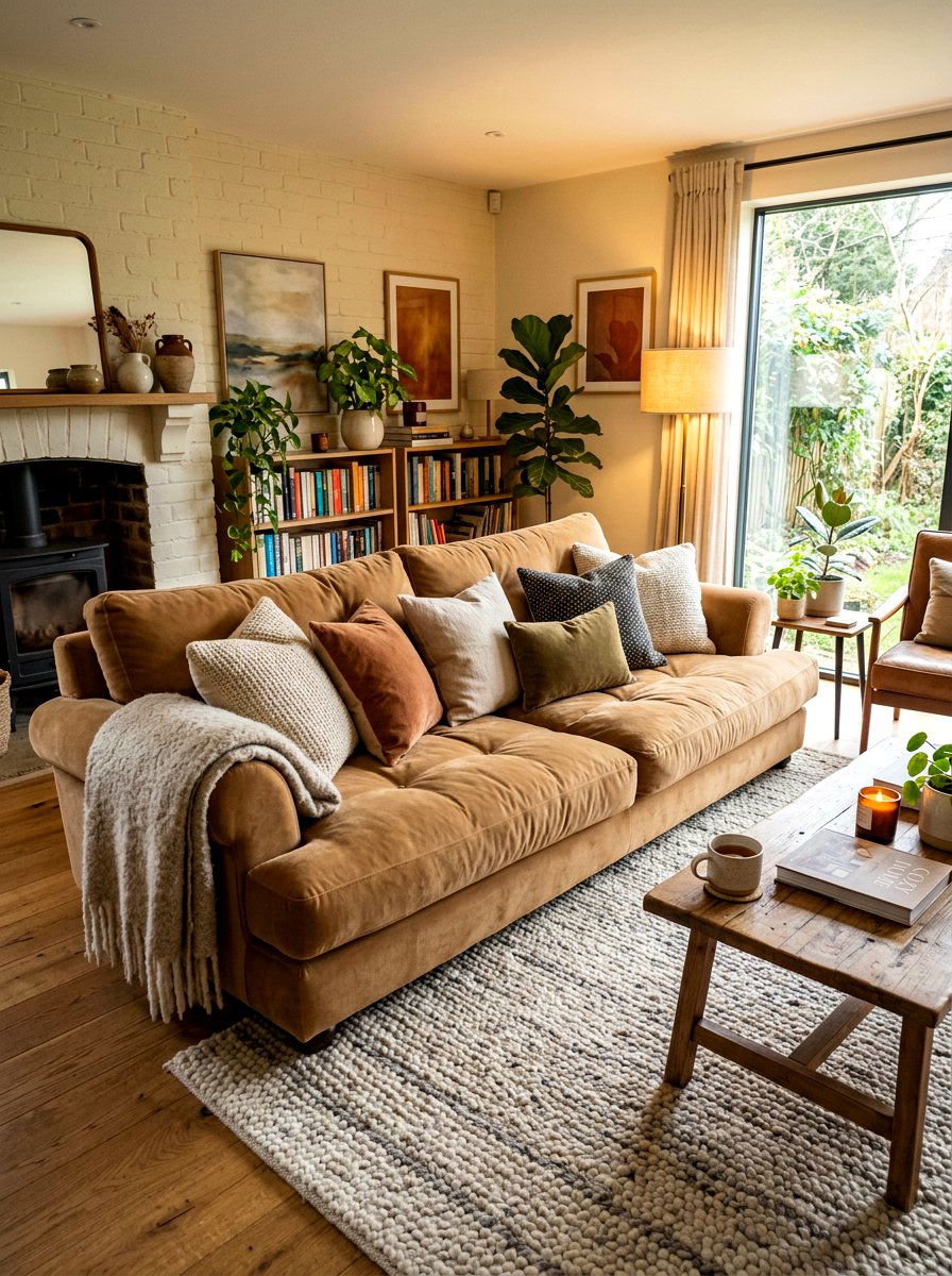 Nineties overstuffed sofa - 30 nineties decor revival ideas