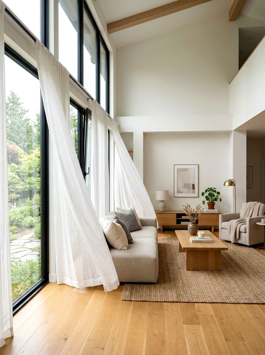Nineties sheer curtains - 30 nineties decor revival ideas