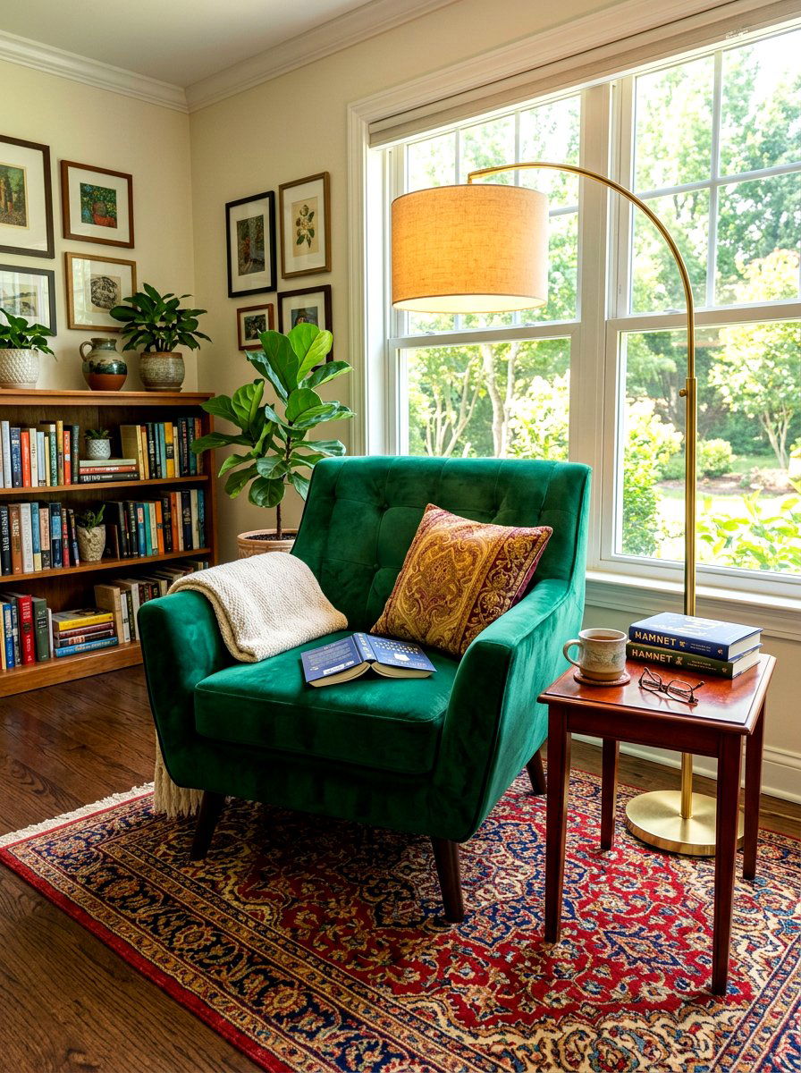 Nineties velvet armchair - 30 nineties decor revival ideas