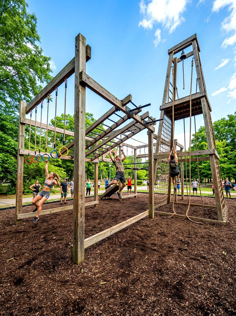 Ninja warrior course - 30 kids backyard play area ideas