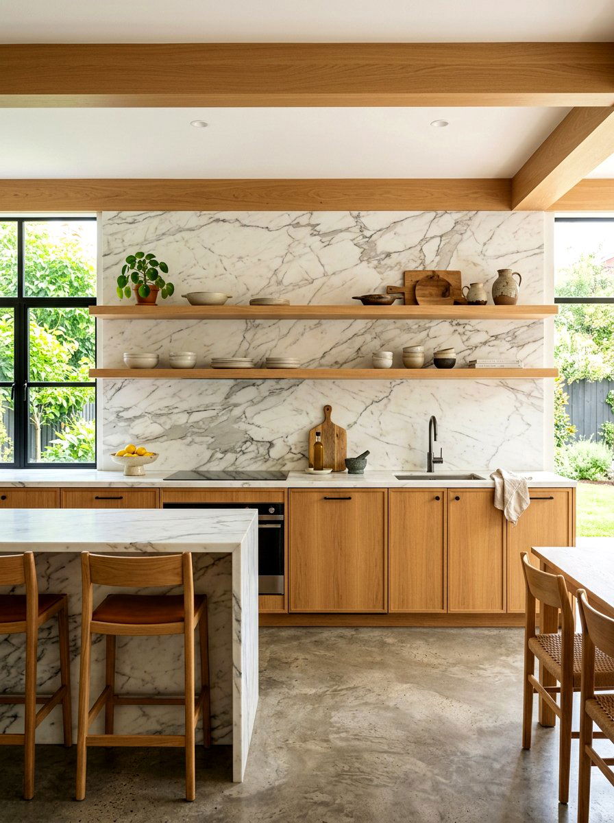 No Upper Cabinet Kitchen - 30 organic modern kitchen ideas