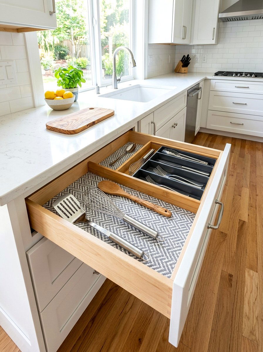 Non Slip Drawer Liner - 30 utensil drawer ideas