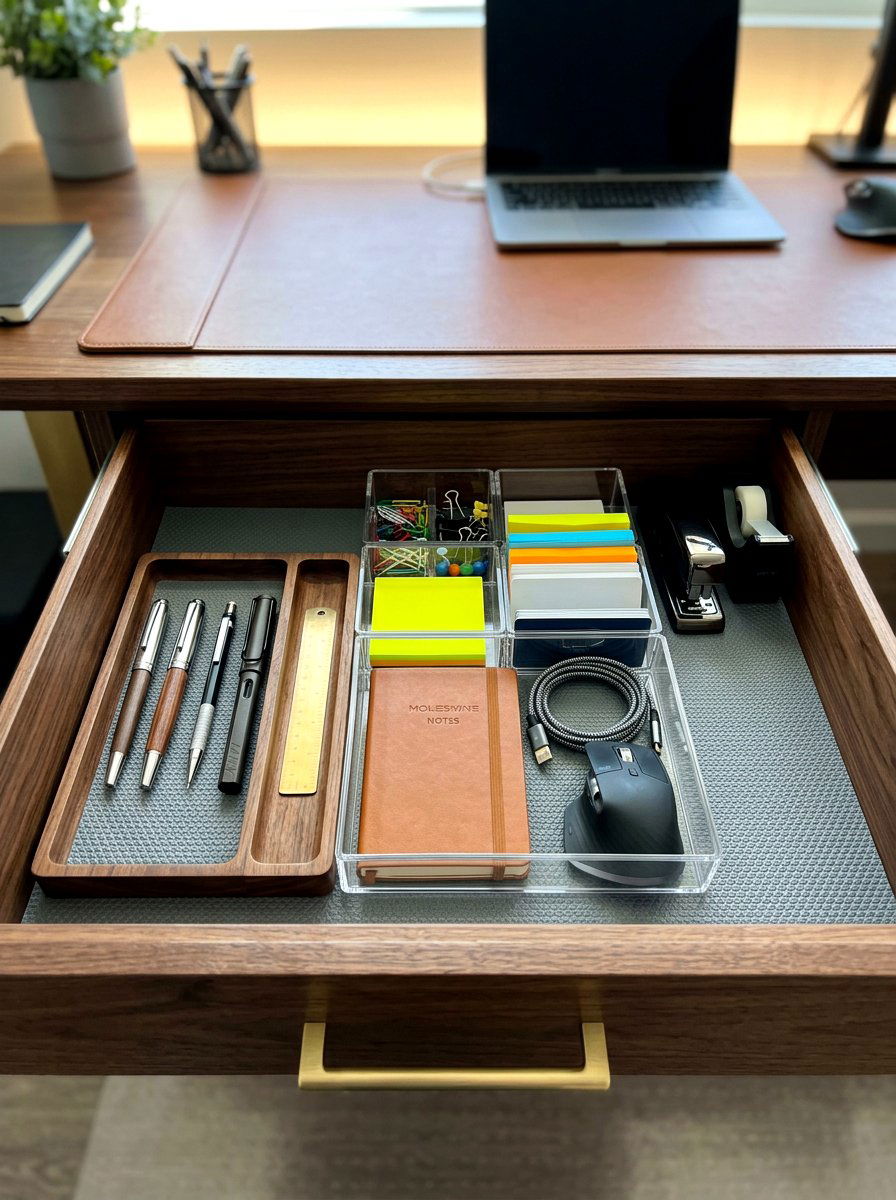 Non Slip Drawer Liners - 30 desk drawer organization ideas