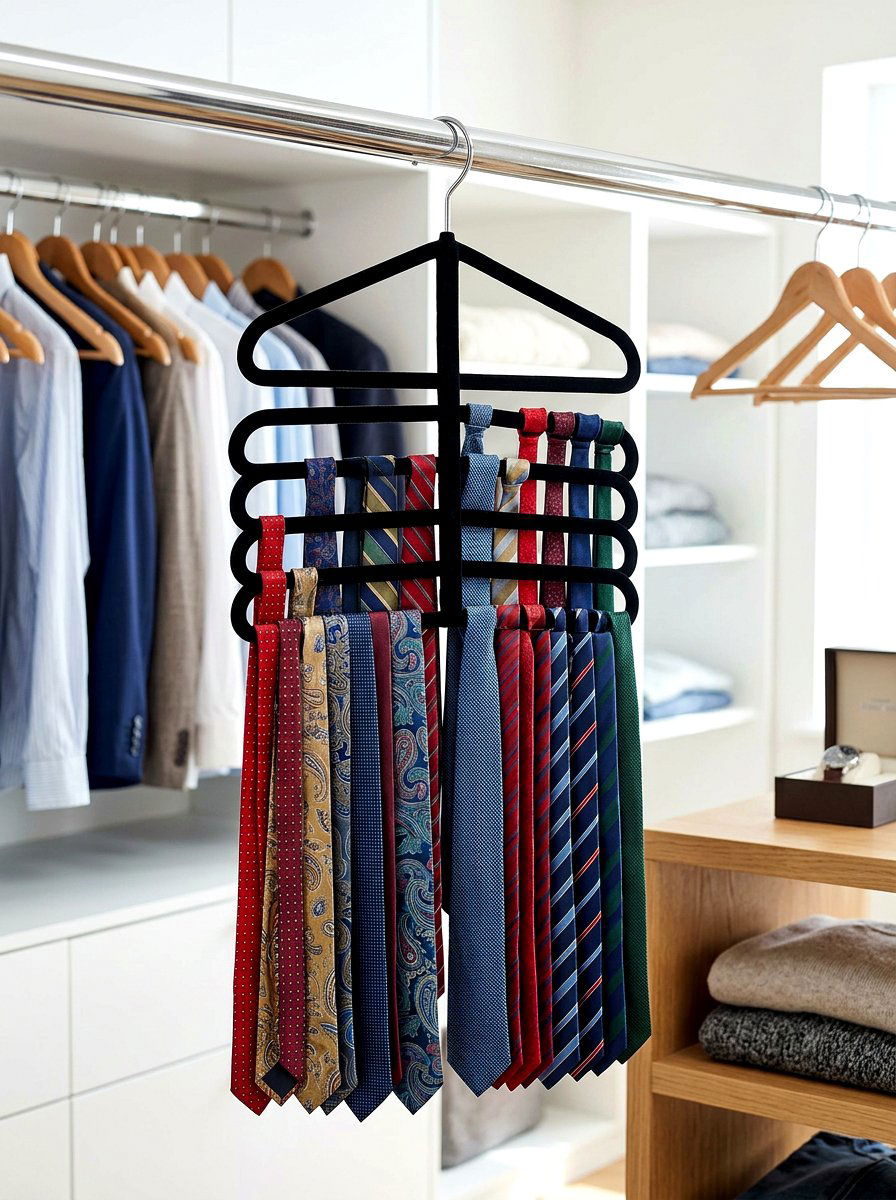 Non Slip Tie Hanger - 30 tie storage ideas
