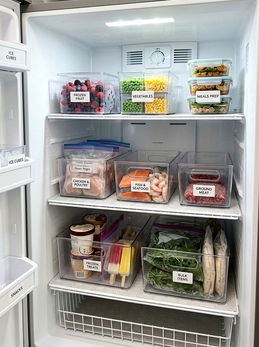 Non slip freezer organization liners - 30 freezer organization ideas