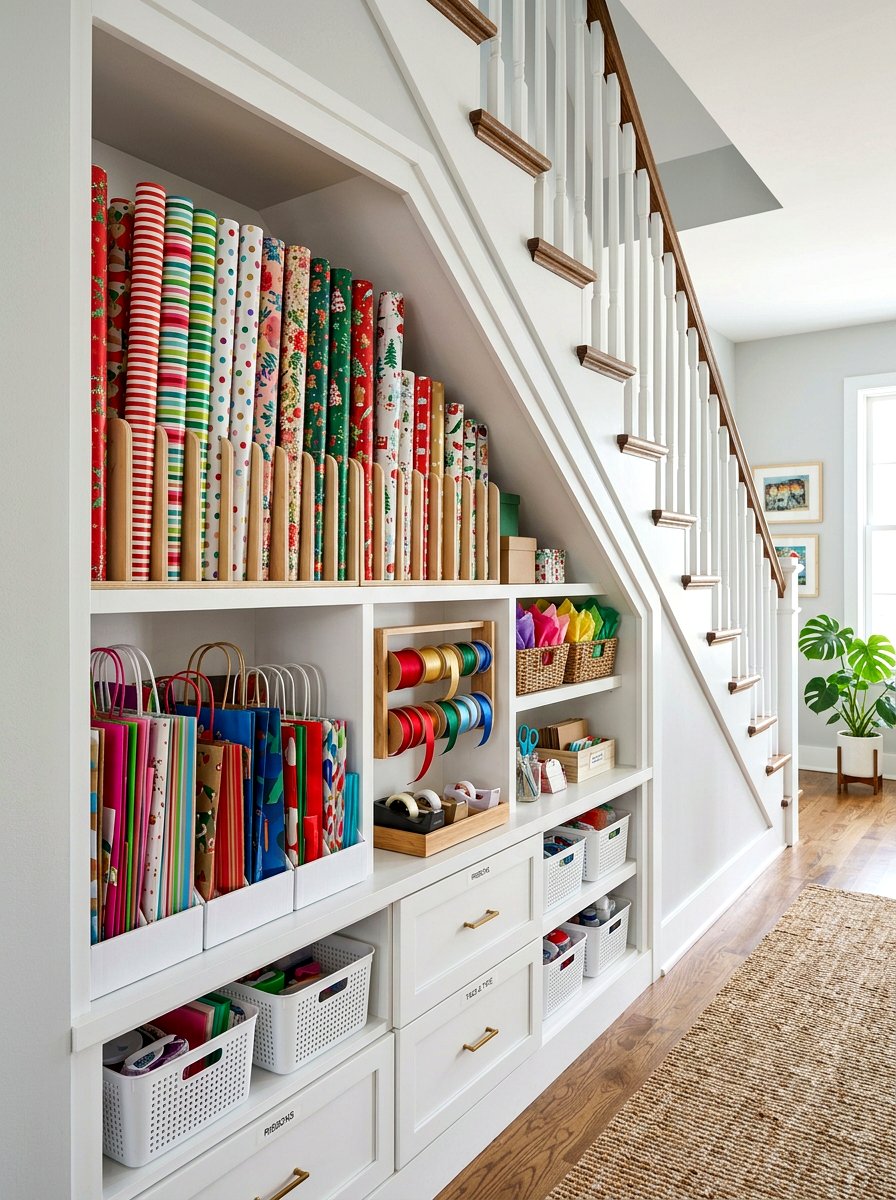 Nook wrapping paper storage - 30 wrapping paper storage ideas