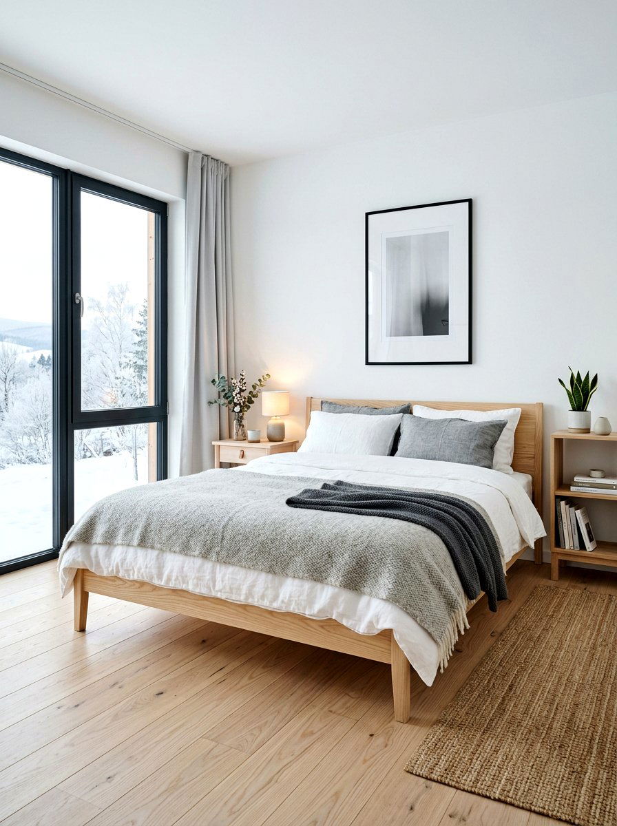 Nordic Minimalist Bedroom - 30 cozy winter bedroom ideas